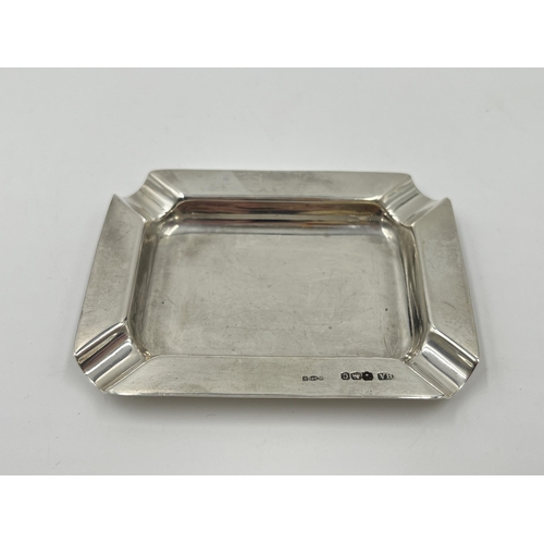 2266 - A hallmarked Sheffield silver ashtray, dated 1945 - approx. gross weight 39.2 grams and 8.5cm x 6.5c... 