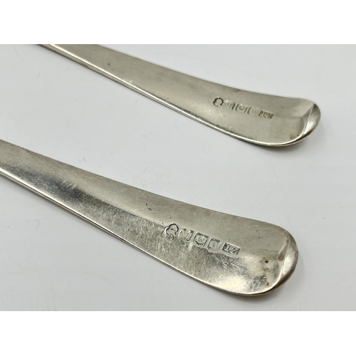 2268 - A pair of George III John Zeigler hallmarked Edinburgh silver table spoons, dated 1806 - approx. gro... 