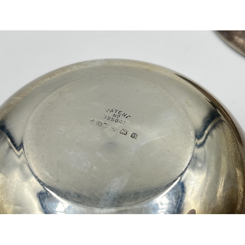 2269 - A Joseph Gloster Ltd hallmarked Birmingham silver powder pot and cover with bakelite lined interior,... 