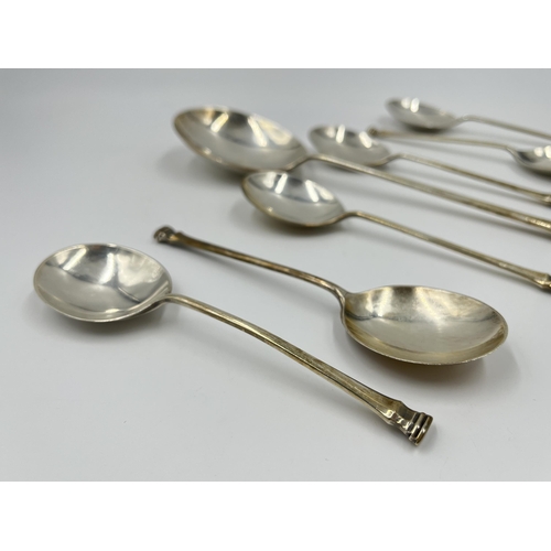 2273 - A cased set of seven Joseph Gloster Ltd hallmarked Birmingham silver seal top spoons, dated 1935 - a... 