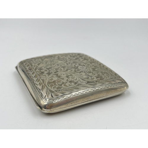 2276 - A Frederick Field hallmarked Birmingham silver cigarette case, dated 1922 - approx. gross weight 92 ... 