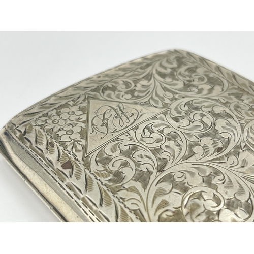 2276 - A Frederick Field hallmarked Birmingham silver cigarette case, dated 1922 - approx. gross weight 92 ... 