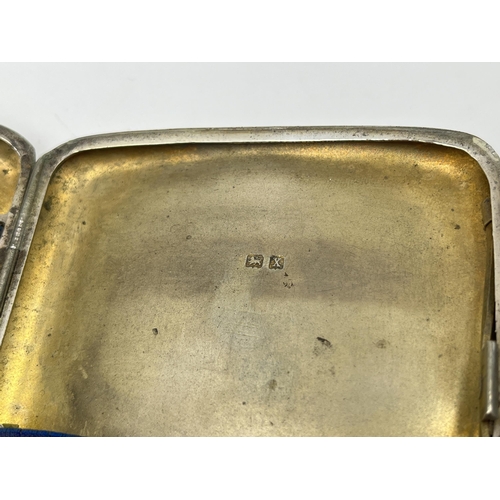 2276 - A Frederick Field hallmarked Birmingham silver cigarette case, dated 1922 - approx. gross weight 92 ... 