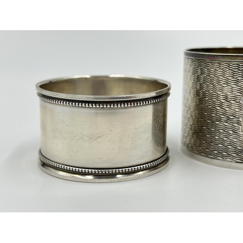 2277 - Three hallmarked Birmingham silver napkin rings - approx. gross weight 58 grams