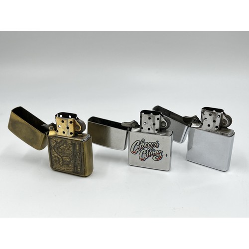 2363 - Three Zippo cigarette lighters