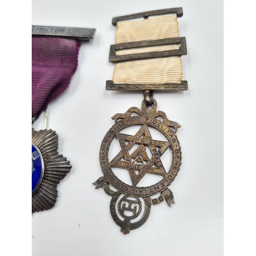 2334 - Three vintage hallmarked sterling silver Masonic and RAOB jewels - approx. gross weight 86 grams