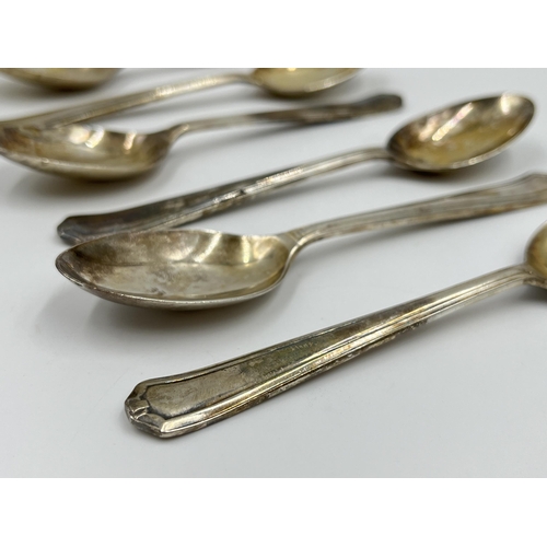 1252 - A cased set of six hallmarked Birmingham silver teaspoons, dated 1942, Rd No. 796343 - approx. gross... 