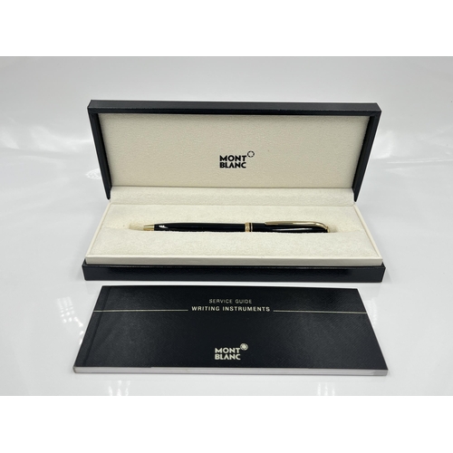 1262 - A boxed Mont Blanc Generation black ballpoint pen with warranty card and service guide - model no. 1... 