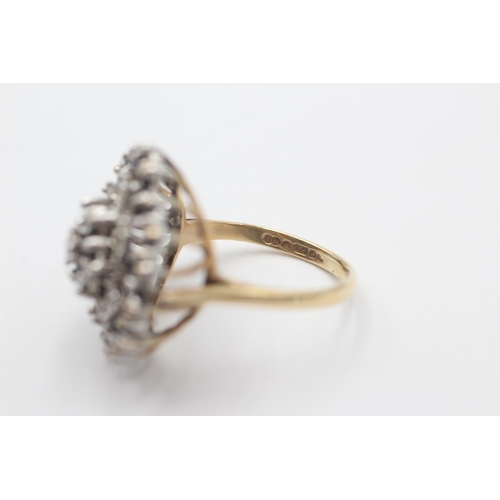 1014 - A 9ct gold diamond and sapphire dress ring, size P½ - approx. gross weight 6.1 grams