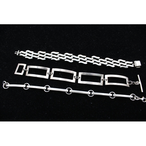 1062 - Three Minimalist .925 silver bracelets - approx. gross weight 94 grams