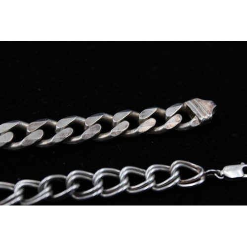 1084 - Two .925 silver chunky bracelets - approx. gross weight 74 grams