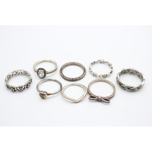 1086 - Eight Pandora .925 silver rings - approx. gross weight 18 grams