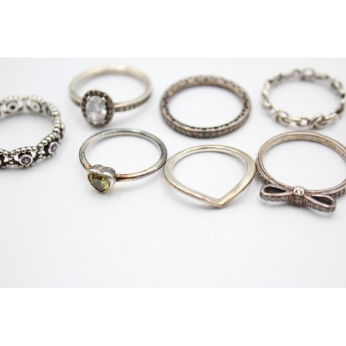 1086 - Eight Pandora .925 silver rings - approx. gross weight 18 grams