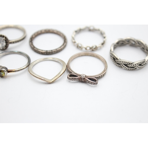 1086 - Eight Pandora .925 silver rings - approx. gross weight 18 grams