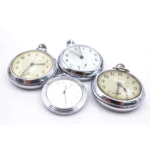 1161 - Four vintage hand-wind pocket watches to include Smiths, Ingersoll, Timex etc.