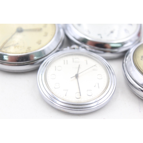 1161 - Four vintage hand-wind pocket watches to include Smiths, Ingersoll, Timex etc.