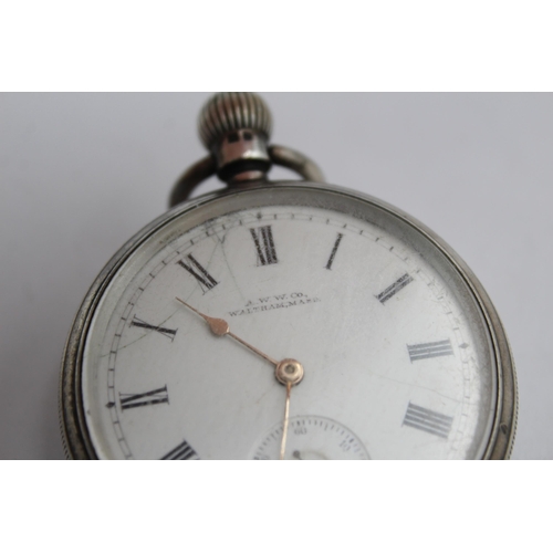 1163 - A Waltham .925 silver cased open face hand-wind pocket watch - approx. gross weight 103 grams