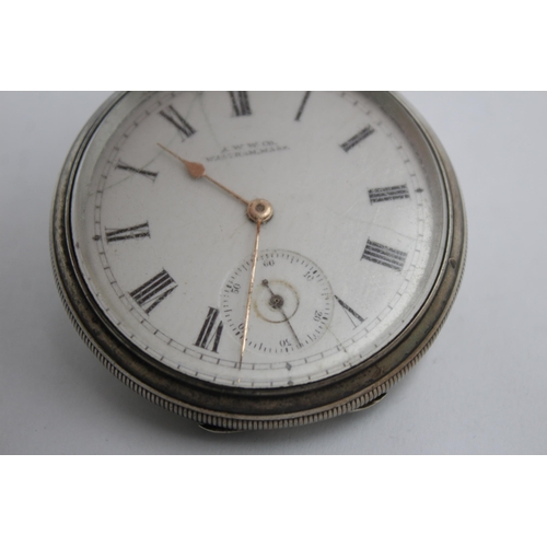 1163 - A Waltham .925 silver cased open face hand-wind pocket watch - approx. gross weight 103 grams