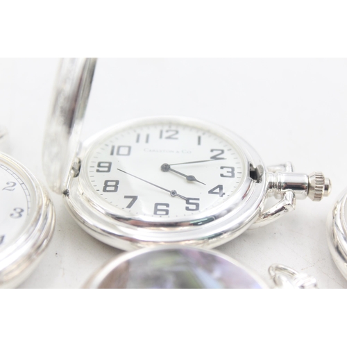 1164 - Four transport themed hand-wind pocket watches