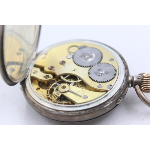 1166 - A .925 silver cased open face hand-wind pocket watch with S & Co. Peerless Swiss made movement - app... 