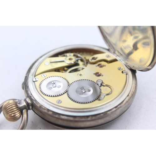 1166 - A .925 silver cased open face hand-wind pocket watch with S & Co. Peerless Swiss made movement - app... 