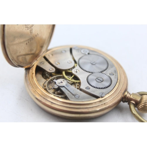 1167 - A rolled gold open face hand-wind pocket watch - approx. gross weight 102 grams