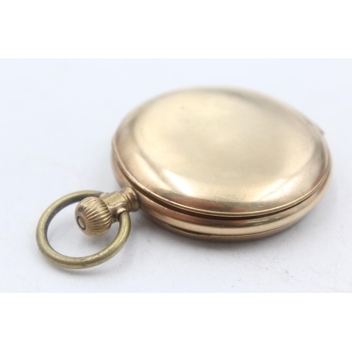 1167 - A rolled gold open face hand-wind pocket watch - approx. gross weight 102 grams