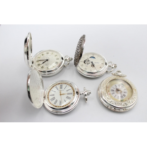 1169 - Four hand-wind full and half hunter pocket watches to include Imperial, Quebec etc.