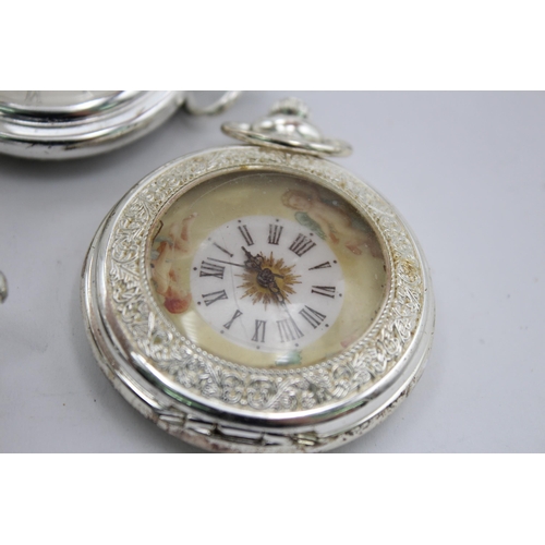 1169 - Four hand-wind full and half hunter pocket watches to include Imperial, Quebec etc.