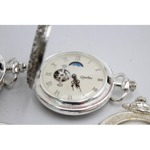 1169 - Four hand-wind full and half hunter pocket watches to include Imperial, Quebec etc.