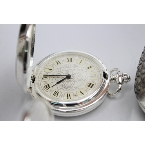 1169 - Four hand-wind full and half hunter pocket watches to include Imperial, Quebec etc.