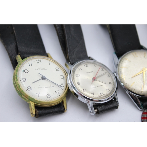 1172 - Six vintage mechanical men's wristwatches to include Sorna, Timex etc.