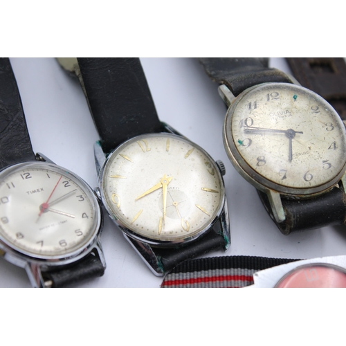 1172 - Six vintage mechanical men's wristwatches to include Sorna, Timex etc.