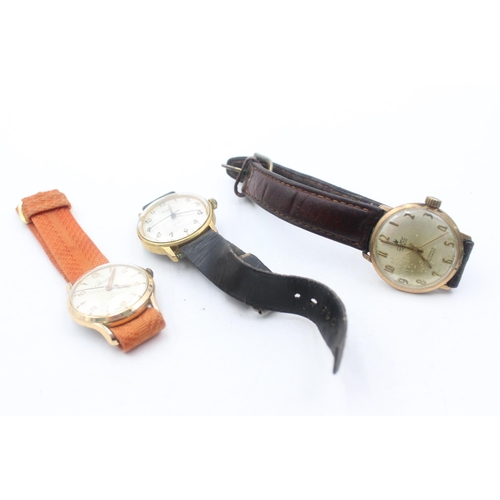 1177 - Three vintage mechanical men's wristwatches to include Camy, Avia etc.