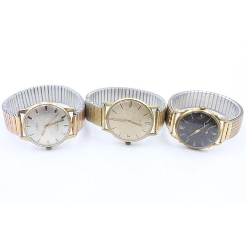 1180 - Three vintage mechanical men's wristwatches to include Avia, Montine etc.