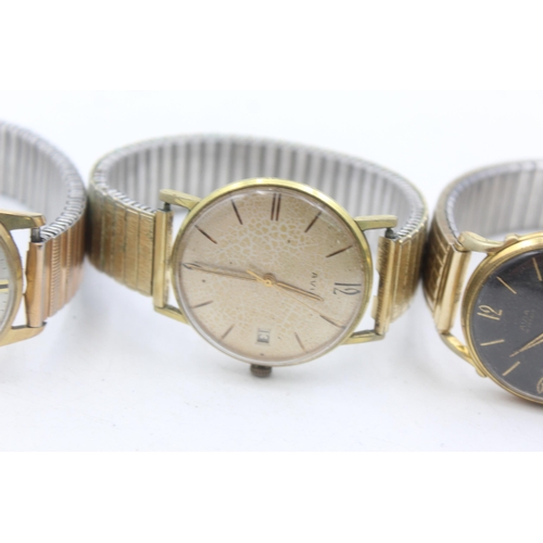 1180 - Three vintage mechanical men's wristwatches to include Avia, Montine etc.