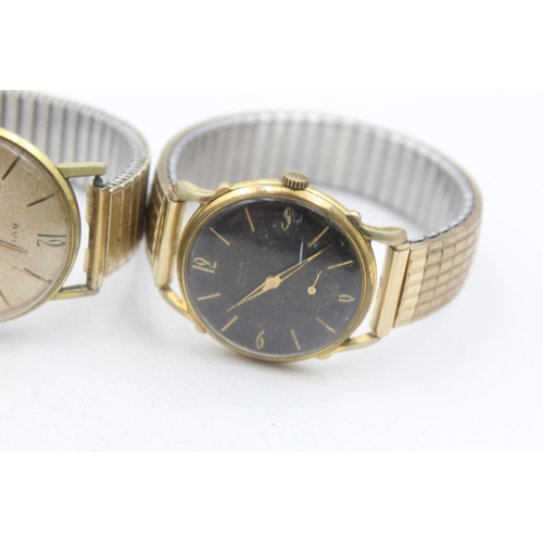 1180 - Three vintage mechanical men's wristwatches to include Avia, Montine etc.