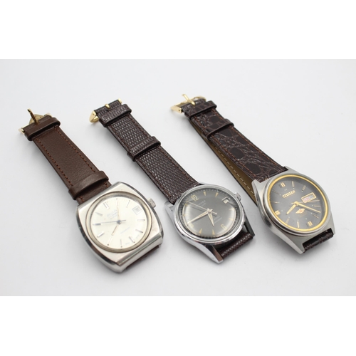 1181 - Three vintage mechanical men's wristwatches to include Avia, Sekonda etc.