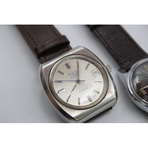 1181 - Three vintage mechanical men's wristwatches to include Avia, Sekonda etc.