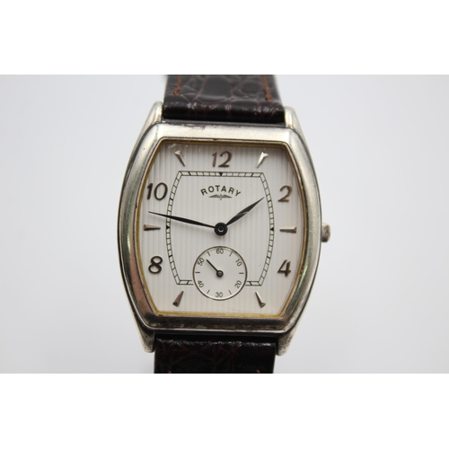 1182 - A Rotary .925 silver cased quartz men's wristwatch - approx. gross weight 35 grams