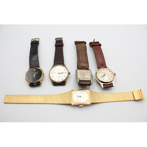 1185 - Five vintage mechanical men's wristwatches to include Rotary, Ingersoll etc.