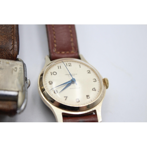 1185 - Five vintage mechanical men's wristwatches to include Rotary, Ingersoll etc.