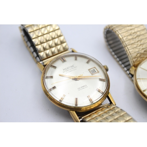 1186 - Two vintage mechanical men's wristwatches, one Avia and one Montine