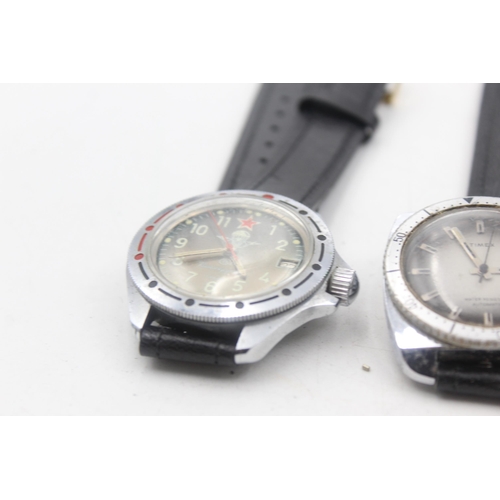 1187 - Four vintage mechanical men's wristwatches to include Vostok, Timex, Sekonda etc.