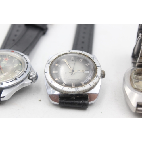 1187 - Four vintage mechanical men's wristwatches to include Vostok, Timex, Sekonda etc.