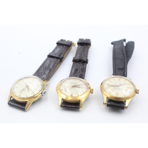 1188 - Three vintage men's wristwatches to include Geneve, Trebex etc.