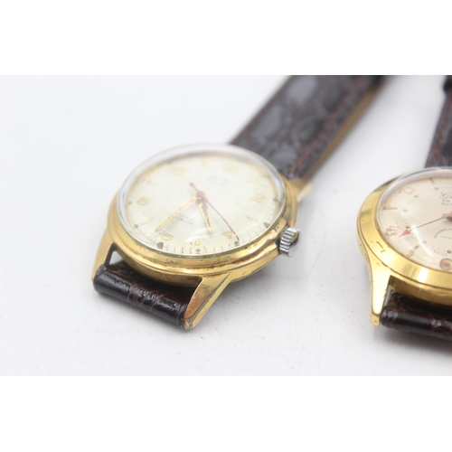 1188 - Three vintage men's wristwatches to include Geneve, Trebex etc.