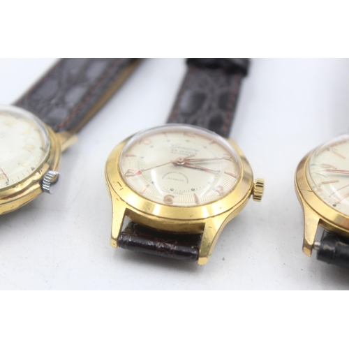 1188 - Three vintage men's wristwatches to include Geneve, Trebex etc.