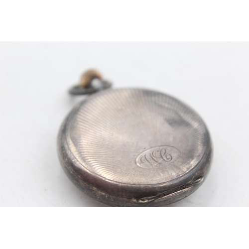 1198 - A .935 silver cased open face hand-wind pocket watch - approx. gross weight 69 grams