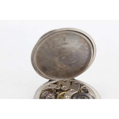 1198 - A .935 silver cased open face hand-wind pocket watch - approx. gross weight 69 grams